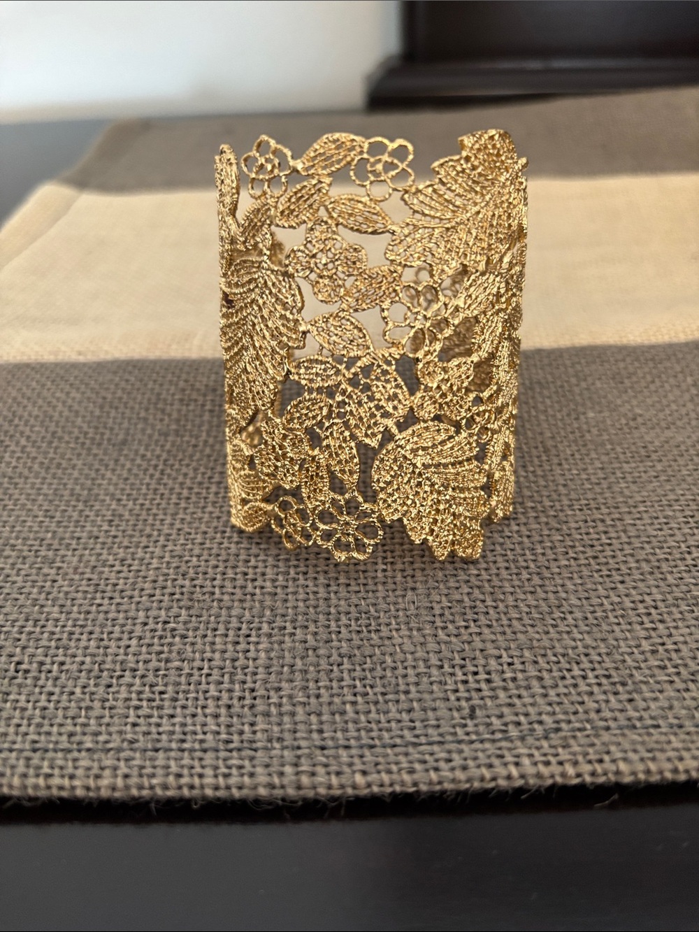 Stella & Dot Chantilly Lace Gold Cuff